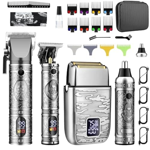 GSKY Professional Hair Clippers, Men's Beard Trimmer & Grooming Kit with Electric Razor, Clippers & Trimmers Set, Hair Cutting Machines - Image 1