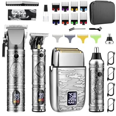 GSKY Professional Hair Clippers, Men's Beard Trimmer & Grooming Kit with Electric Razor, Clippers & Trimmers Set, Hair Cutting Machines - Image 1