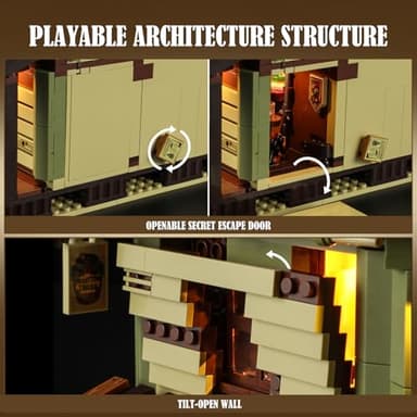 FUNWHOLE Western-Saloon Lighting Building-Bricks Set - The Old West Saloon LED Light Construction Building Model Set 2026 Pcs for Adults and Teen - Image 3