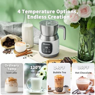Maestri House Milk Frother, 21OZ Variable Temp and Froth Thickness Milk Frother and Steamer, Smart Touch Control Milk Warmer, Dishwasher Safe, Memory Function for Latte Cappuccino Hot Chocolate - Image 3