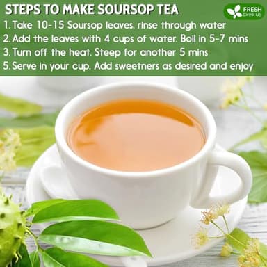 FreshDrinkUS, 75+ Premium Soursop Graviola Dried Leaves Tea, Natural Whole Leaves, Wildcrafted, Hoja De Guanabana, Soursop/Guanabana/Graviola Tea, No Sugar/Gluten/Caffeine/Non GMO, Vegan - Image 9