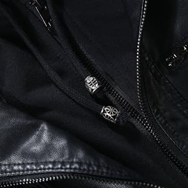 Tanming Womens Faux Leather Jacket Hooded Moto Biker Coat Outerwear Fall Fashion Outfits Winter Clothes - Image 6