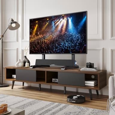 AX WABER Table Top TV Stand with Height Adjustable TV Legs Replacement for Most 37-86 Inch Flat Curved TVs,Steel TV Base Feet Holds up to 150 lbs with Cable Management, Max VESA 800x600mm Black - Image 8