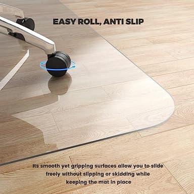 Yecaye Office Chair Mat for Hardwood Floor, 36" x 48" Clear Computer Desk Chair Mat, PVC Heavy Duty Floor Protector for Rolling Chairs, Can't be Used on Carpet(Transparent, 36" x 48") - Image 6