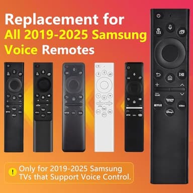 Replacement for Samsung TV Remote, for All 2019-2025 Samsung Remote Control for Smart TV with Voice Control. No Solarcell. 2-Year Warranty. - Image 2