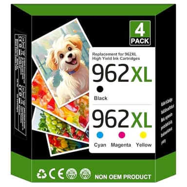 Inkstellar 962XL 962 XL Ink Cartridges Combo Pack for 962 962 XL Ink Cartridges Compatible with HP OfficeJet Pro 9010 9012 9015 9018 9019 9020 9025 Printer 4 Pack - Image 1