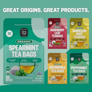 FGO Organic Spearmint Leaf Tea, 100 Count, Eco-Conscious Tea Bags, Caffeine Free, Resealable Bag, Packaging May Vary (Pack of 1) - Image 7