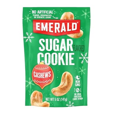 Emerald Nuts Sugar Cookie Flavored Cashews (1-Pack) | 5oz Resealable Bag | Kosher Dairy Certified, Non-GMO, Contains No Artificial Preservatives, Flavors or Synthetic Colors - Image 1