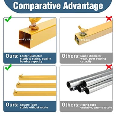 Fomcet 8FT x 8FT Backdrop Stand Heavy Duty with Base, Black Portable Adjustable Pipe and Drape Backdrop Stand Kit, Square Metal Arch Party Frame for Wedding Birthday Parties Banquet Decorations - Image 2