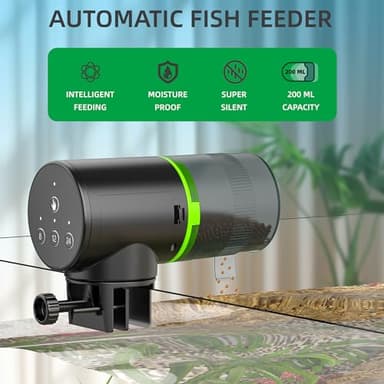 FREESEA Automatic Fish Feeder for Aquarium: Auto Fish Food Dispenser with Timer for Small Tank Betta Turtle - Battery Vacation Self Feeding for Flakes - Image 2
