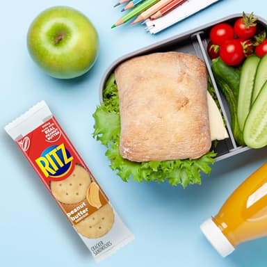 RITZ Peanut Butter Sandwich Crackers, Lunch Snacks, 20 Snack Packs (6 Crackers Per Pack) - Image 8