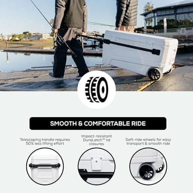 Igloo MaxCold Glide Coolers 110 QT, Insulated Portable Rolling Cooler with Soft Ride Wheels, 168 Can Capacity, Leak-Proof, 5-day Ice Retention - Image 5