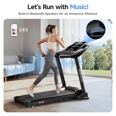 Treadmills for Home with Incline, Auto Foldable Running Treadmills, 8.0 MPH Walking Pad Treadmill with Bluetooth, 300 lbs Weight Capacity Quiet - Image 3