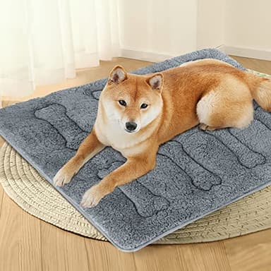 Dog Bed Crate Mat(36" X 23") 2 Pack, Soft Plush Dog Bed Pad Machine Washable Crate Pad, Grey - Image 5