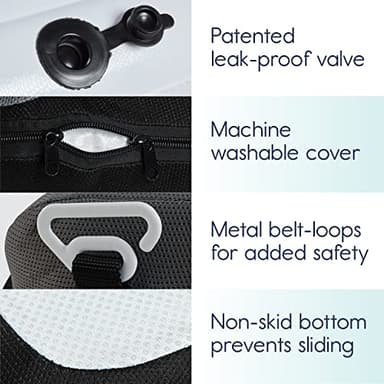 Hiccapop UberBoost Inflatable Booster Car Seat | Travel Booster Car Seat | Portable Booster Seat for Toddlers, Kids, Child (Navy/Gray) - Image 5