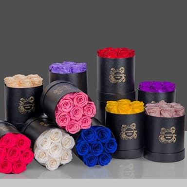 7-Piece Preserved Roses in a Box, Preserved Flowers Gifts for Women, Mothers Day Flowers (Royal Blue) - Image 4