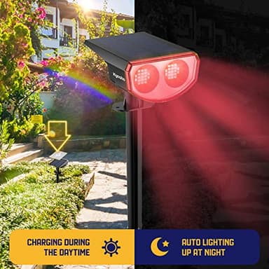 Kyosho Solar Color Spot Lights Outdoor, 9 Lighting Modes Halloween Christmas Lights, 38 LEDs Color Changing Waterproof RGBW Multicolor Tree Pool Solar Spotlight, 2 Pack - Image 4