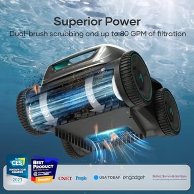 AIPER Cordless Robotic Pool Cleaner, WavePath Navigation, Wall-Climbing, Quad-Motor, 150 mins Runtime for Inground Pools up to 1,600 sq.ft, Seagull Pro ZT6002 (Renewed) - Image 4