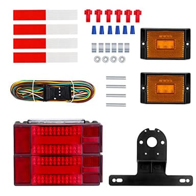 VINAUO Boat Trailer Lights, 2X New Submersible Trailer Light Kit with Wiring Harness, 2 Amber LED Marker Lights for Camper Truck RV Boat Snowmobile Over 80" Inches - Image 7