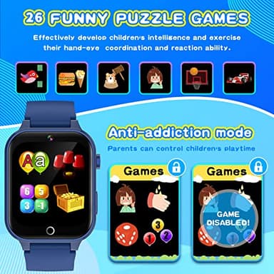 Cosjoype Upgrade Kids Smart Watch for Kids with 26 Puzzle Games HD Camera Video MP3 Player Habit Tracking Pedometer Flashlight 12/24hr Kid Watches Gift for 4-12 Year Old Boys Toys for Kid - Image 6