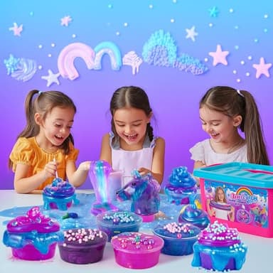 ZOnFRTO Mini Unicorn Slime Kit for Girls - Glimmer Crunchy, Butter, and Galaxy Slime for Kids 6-12 - Party Favors for Children - Image 4
