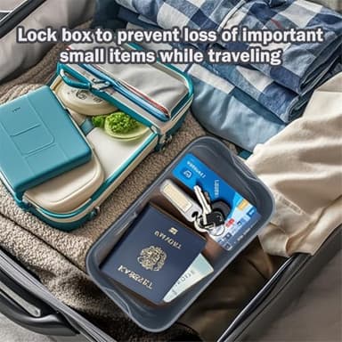 Lockable Storage Box,Medicine Lock Box Travel Case,Refrigerator Bin Container for Food,Medicines,Snacks,Locking Mobile Cell Phone Device Jail,Small Lockbox for Office,Home,School,Father Gift (Navy) - Image 8
