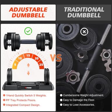 Rendpas Adjustable Dumbbells Set of 2, Select Weight Dumbbell Set, 5 in 1 Free Dumbbell Set with Anti-Slip Texture Handle, Weight Set For Home Gym Suit both Men and Women - Image 4