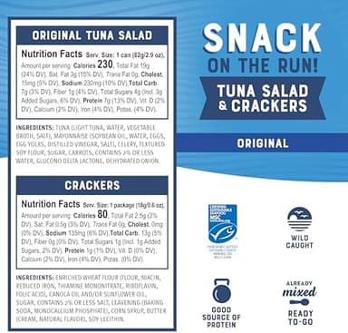 Bumble Bee Snack On The Run Original Tuna Salad with Crackers Kit (Pack of 12) - Ready to Eat Protein Snack Pack - 8g Protein per Box - Wild Caught MSC Certified Tuna - Image 5