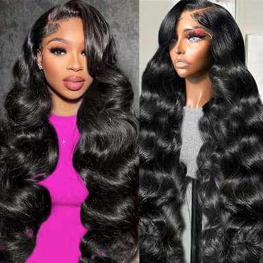 YUNXING 28 Inch 13x6 Lace Front Wigs Human Hair 200% Density Body Wave Lace Front Wigs Human Hair Pre Plucked Glueless Wigs Human Hair For Women HD Lace Frontal Wig Human Hair With Baby Hair - Image 1