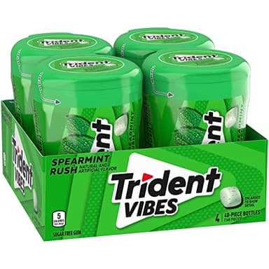Trident Vibes Spearmint Rush Sugar-Free Chewing Gum, 4 Bottles of 40 Pieces (160 Total Pieces) - Image 9