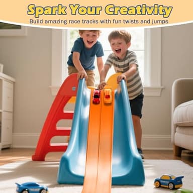 Upgrade Flexible Race Track for Hot Wheels Cars Flex Tracks for Kids 3+, 15Ft Race Car Track Compatible with Hot Wheels, Matchbox and Diecast 1/64th Cars, Roll Up Car Ramp Toy with Strong Suction Cups - Image 3