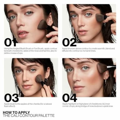 Smashbox The Cali Contour Palette | Six-Shade Contour Kit with Highlighter, Bronzer and Blush to add Dimension + Glow, 0.69 Ounce, Light to Medium - Image 3