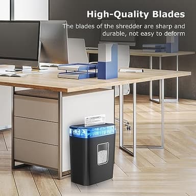 Bonsaii 6 Sheet High Security Micro Cut Paper Shredder, Credit Cards/Mail/Staples/Clips Shredder for Home Use with 4.2 Gallon Bin (C261-D) - Image 8