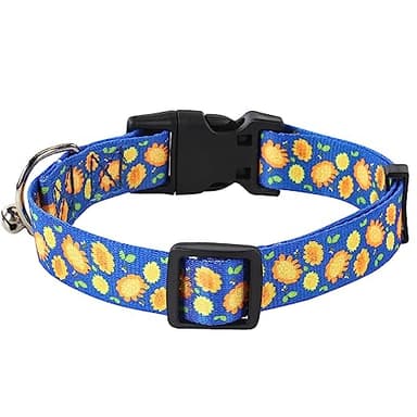 NISIYE Adjustable Dog Collar with Bell-Special Design Patterns, Ultra Comfy Soft Nylon Breathable Pet Collar for Small Medium Large Dogs - Image 2