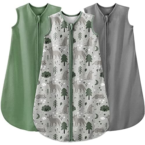 Yoofoss Baby Sleep Sack 18-24 Months Baby Wearable Blanket 100% Cotton 2-Way Zipper Toddler Sleeping Sack，3 Pack Soft Lightweight Sleep Sacks for Babies - Image 1