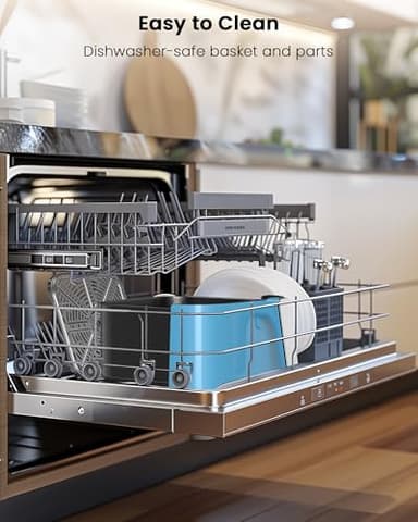 Nuwave Brio Plus Air Fryer 8 Qt, New & Improved, PFAS-FREE, 7 Digital One-Touch Cook Functions that AIR FRY, BAKE, ROAST, DEHYDRATE, TOAST, REHEAT, PREHEAT, 150 Presets, 50°F~400°F (Cozy Blue) - Image 8