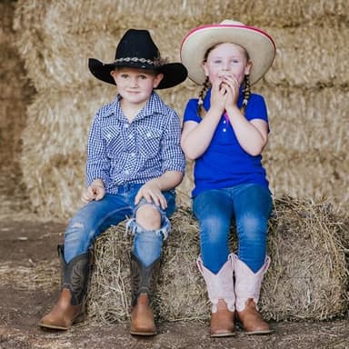 Rollda Kids Cowboy Boots for Boys Girls Western Square Toe Cowgirl Boots with Walking Heel (Toddler/Little Kid/Big Kid) - Image 5