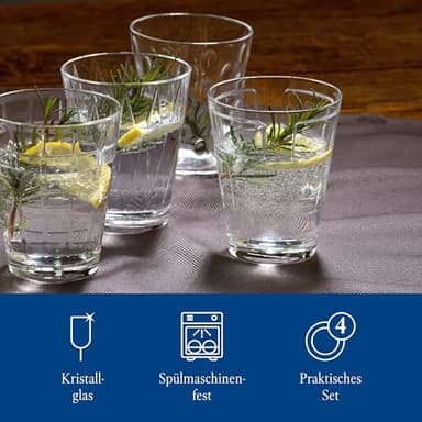 Villeroy & Boch Dressed Up Assorted Design Tumblers (Set of 4), 10.5 oz Capacity, Clear - Image 3