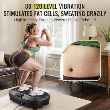 FLYBIRD Vibration Plate Exercise Machine, 120 Adjustable Speed High Intensity Vibration for Muscle Toning Weight Loss Lymphatic Drainage, Full Body Workout Vibration Plate Ideal for Fitness & Recovery - Image 3