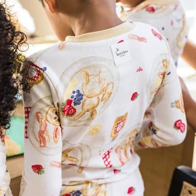 Burt's Bees Baby Baby Boy's Pajamas, Tee and Pant 2-Piece Pj Set, 100% Organic Cotton Soft Sleepwear, Easter Breakfast, 3T - Image 4