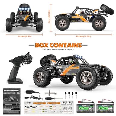 HAIBOXING Remote Control Car,1:12 Scale 4x4 RC Cars Protector 38+ KM/H Speed, 2.4G All-Terrain Off-Road Truck Toy Gifts for Boys and Adults Included Two Rechargeable Batteries Provide 40+ Min Playtime - Image 5