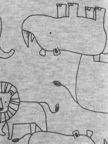 Simple Joys by Carter's Kid's 3-Pack Sleep and Play Sleepwear, Mint/Stripes/Heather Grey/Prints, 0-3M - Image 4