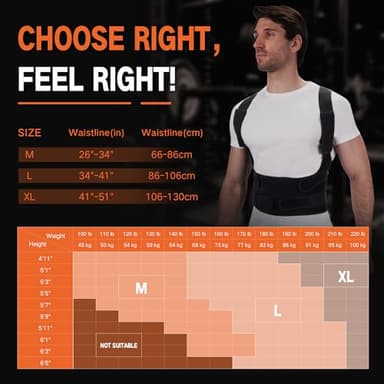PANUSU Back Brace Posture Corrector for Men and Women - Adjustable Full Back Brace Posture Corrector Straightener For Upper and Lower Back Pain Relief - Scoliosis, Hunchback, Spine Corrector - Large - Image 7