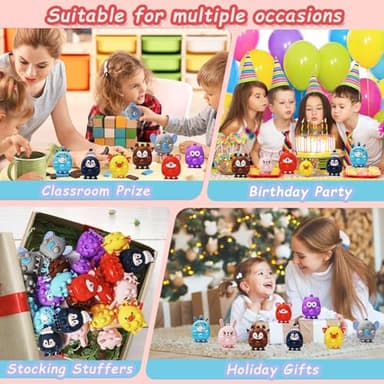 24 Pcs Party Favors for Kids, 3D Animal Pop Fidget Toys Bulk, Sensory Bath Suction Toys for Toddlers, Carnival Treasure Classroom Prizes Box Toys, Fidget Stocking Stuffers Birthday Party Gifts - Image 6