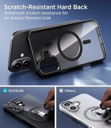 SUCGLES for iPhone 16 Case with MagSafe [Ultra Strong Magnetic] [12FT Military Drop Protection] [Shockproof Bumper] Slim Thin Mag Safe Phone Cover 6.1" for Apple iPhone16 (Black) - Image 6