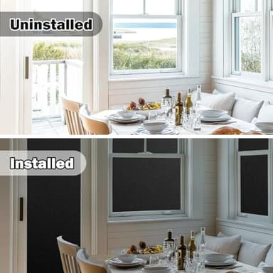 rabbitgoo Blackout Window Film, Sun Blocking Privacy Cover for Glass, Removable Opaque Room Darkening Dark Black Out Window Covers Tint Shades for Home Day Sleep Light Blocker 17.5 x 118.1 Inches - Image 8