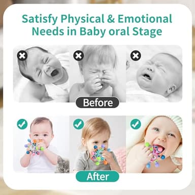 Baby Montessori Teething Toys for 0-6 6-12 Months BPA Free Sensory Toys for Babies 0 3 6 9 12 18 Months Newborn Infant Learning Developmental Chew Rattle Toys Shower Gifts for 1 2 Year Old Girls Boys - Image 7