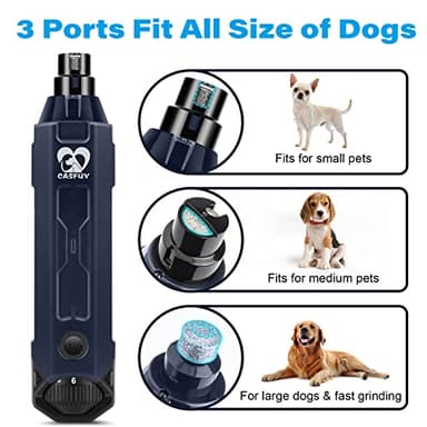 Casfuy 6-Speed Dog Nail Grinder - Newest Enhanced Pet Nail Grinder Super Quiet Rechargeable Electric Dog Nail Trimmer Painless Paws Grooming & Smoothing Tool for Large Medium Small Dogs (Blue) - Image 5
