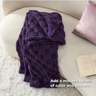 Bedsure GentleSoft Purple Throw Blanket for Couch - Super Soft Cozy Blankets Gifts for Women Men Girls, Cute Small Fleece Throws for Bedroom Home Decor, 50x70 Inches - Image 6