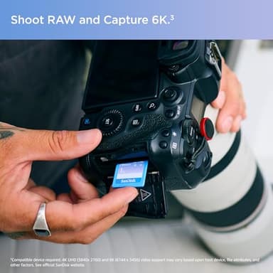 SanDisk 1TB Creator SD UHS-II Card, Read speeds up to 280MB/s, for DSLR and Mirrorless Cameras, 4K UHD, 6K Video, V60, 1 Month of Adobe Creative Cloud Included - SDSDXEP-1T00-GNCIS - Image 3